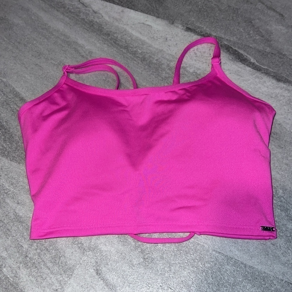 VS Pink Ultimate Lightly Lined Strappy-Back Sports Bra Pink or Black Small crop - Picture 7 of 10